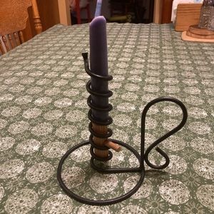 Wrought iron courting candle holder